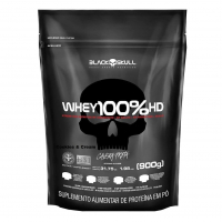 Whey 100% Hd - 900G Refil Cookies E Cream, Black Skull na Amazon