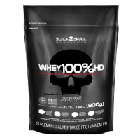 Whey 100% Hd - 900G Refil Morango, Black Skull na Amazon