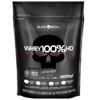 Whey 100% Hd - 900G Refil Morango, Black Skull na Amazon