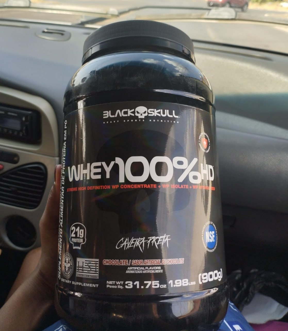 Whey 100% Hd Morango 900G, Black Skull na Amazon