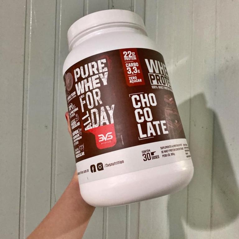 Whey Concentrado 100% Whey Protein 3VS Nutrition – 900g (Chocolate) na Amazon