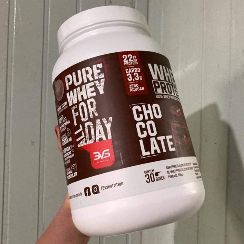 Whey Concentrado 100% Whey Protein 3VS Nutrition – 900g (Chocolate) na Amazon