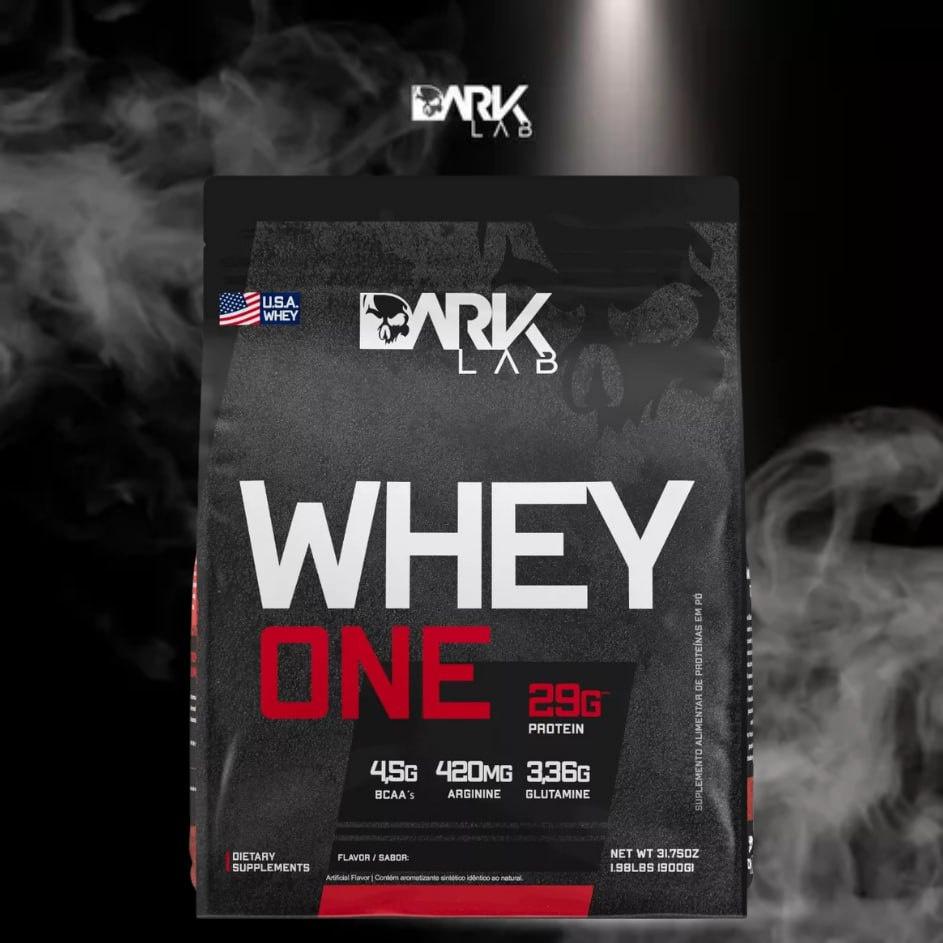 Whey One Concentrado Dark Lab Refil 900g, Baunilha, Ganho de Massa Muscular na Amazon