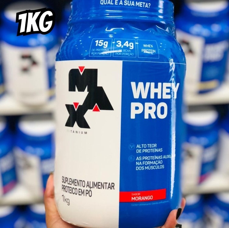 Whey Pro – 1000G Morango – Max Titanium, Max Titanium na Amazon