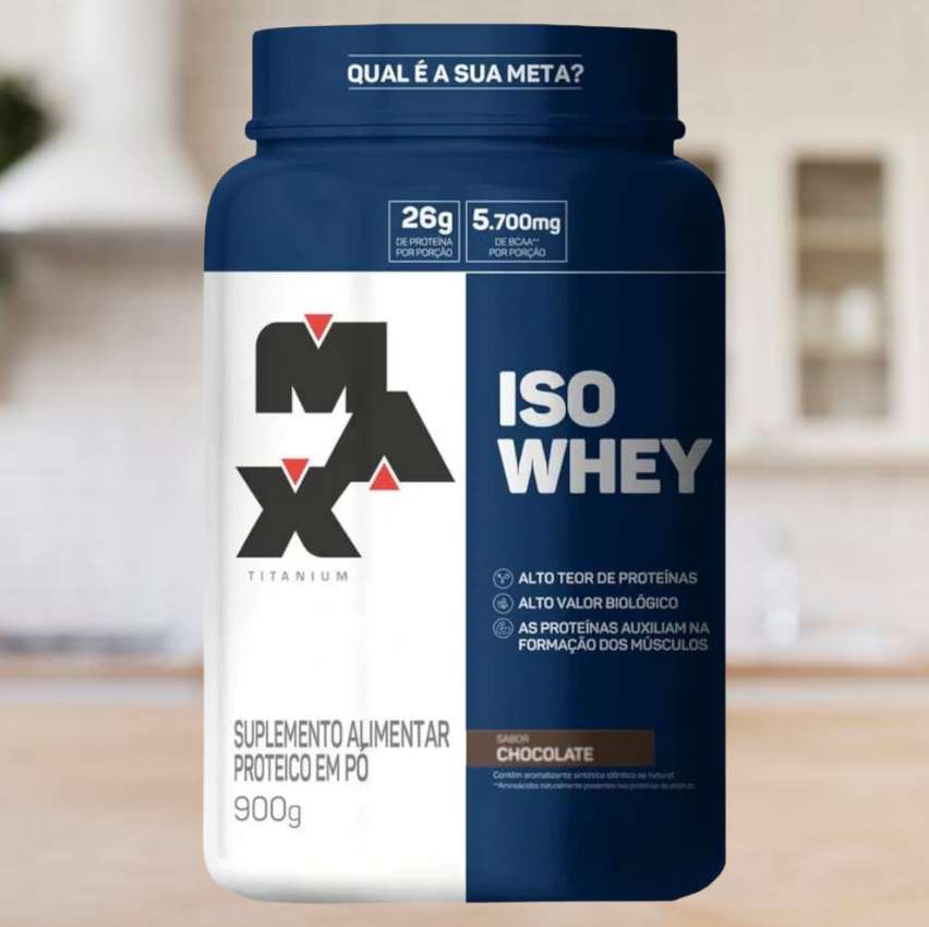Whey Protein Isolado Chocolate 900g Max Titanium WPI na Amazon