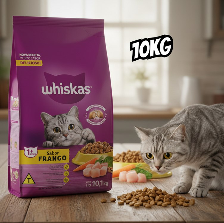 whiskas Ração Whiskas Frango Para Gatos Adultos 10 1 Kg na Amazon