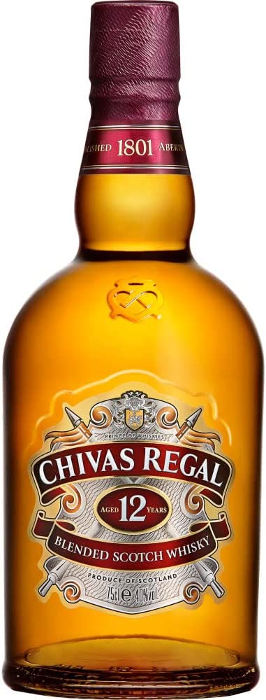 Whisky Chivas Regal 12 anos, 750 ml, Dourado na Amazon