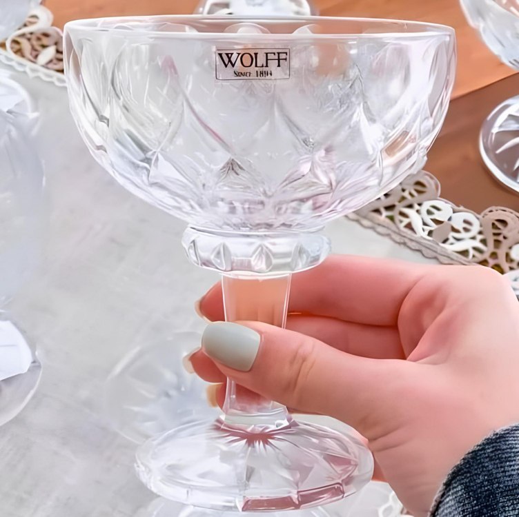 Wolff Angel Conjunto de 6 Taças de Cristal para Sobremesa, Transparente, 260 ml na Amazon