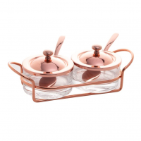 Wolff Brasil Porta Geléia De Vidro C/suporte E Colher De Aço Rose Italy 24x10x8cm na Amazon