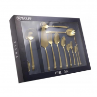 WOLFF Faqueiro De Aço Inox Viena Dourado 54 Peças Com Caixa Litografada na Amazon