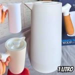 WOLFF Garrafa Térmica de Plástico com Cabo de Madeira Nórdica 1L Branca na Amazon