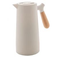 WOLFF - Garrafa Térmica De Plástico Com Cabo De Madeira Nórdica 1L Branca na Amazon