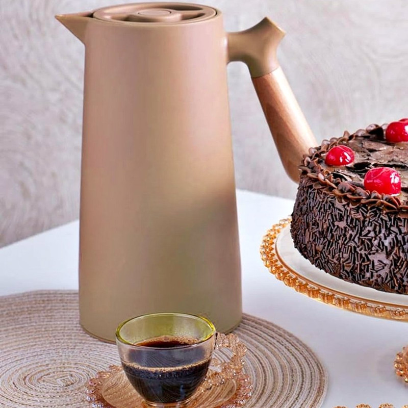 WOLFF Garrafa Térmica de Plástico com Cabo de Madeira Nórdica 1L Nude na Amazon