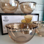 Wolff Pearl Conjunto de Tigelas de Cristal 4 Peças, Laranja (Âmbar), 9 x 4 cm na Amazon