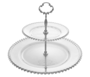 Wolff Pearl Prato Duplo para Doces de Cristal, Transparente, 19/32 x 24 cm na Amazon