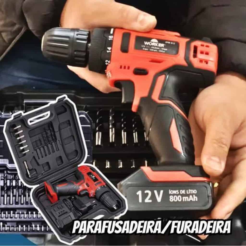 Worker Parafusadeira E Furadeira A Bateria Li-Ion 12V PFW 012 Sem Fio com Carregador Bivolt e Maleta com Kit De 13 Acessórios na Amazon
