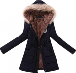 *WSLCN Casaco #Feminino com Capuz Parka longo Casaco #Grosso de #Inverno Quente na Amazon