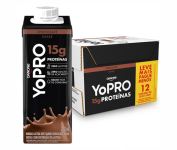 YoPRO Bebida Láctea UHT Chocolate 15g de proteínas 250ml – 12 unidades na Amazon