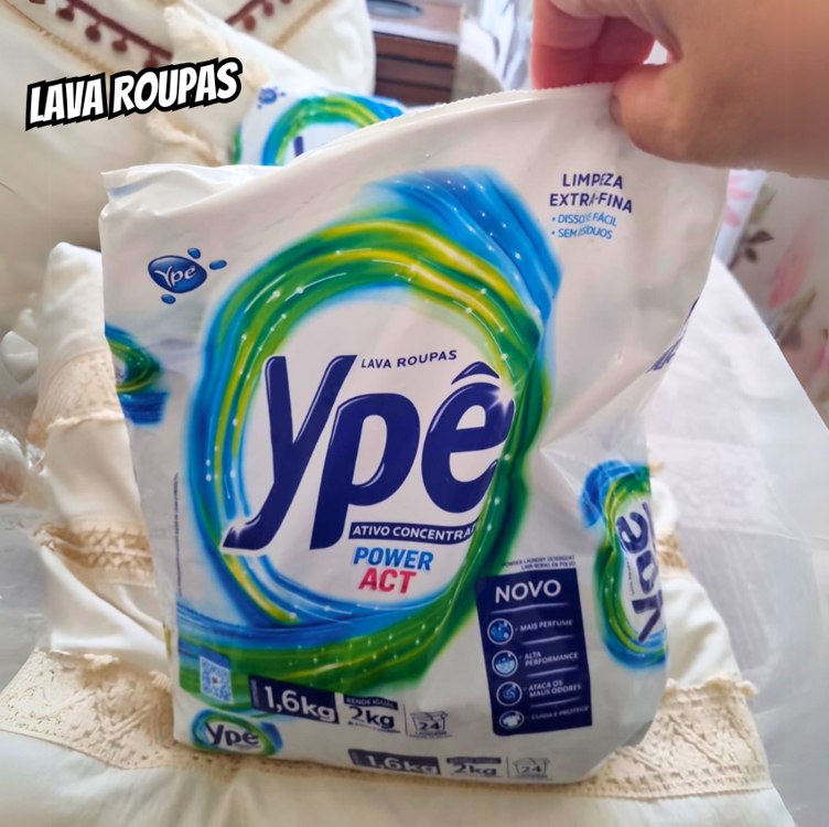 Ypê Lava Roupas em Pó Power Act 1,6Kg (Sachê) na Amazon