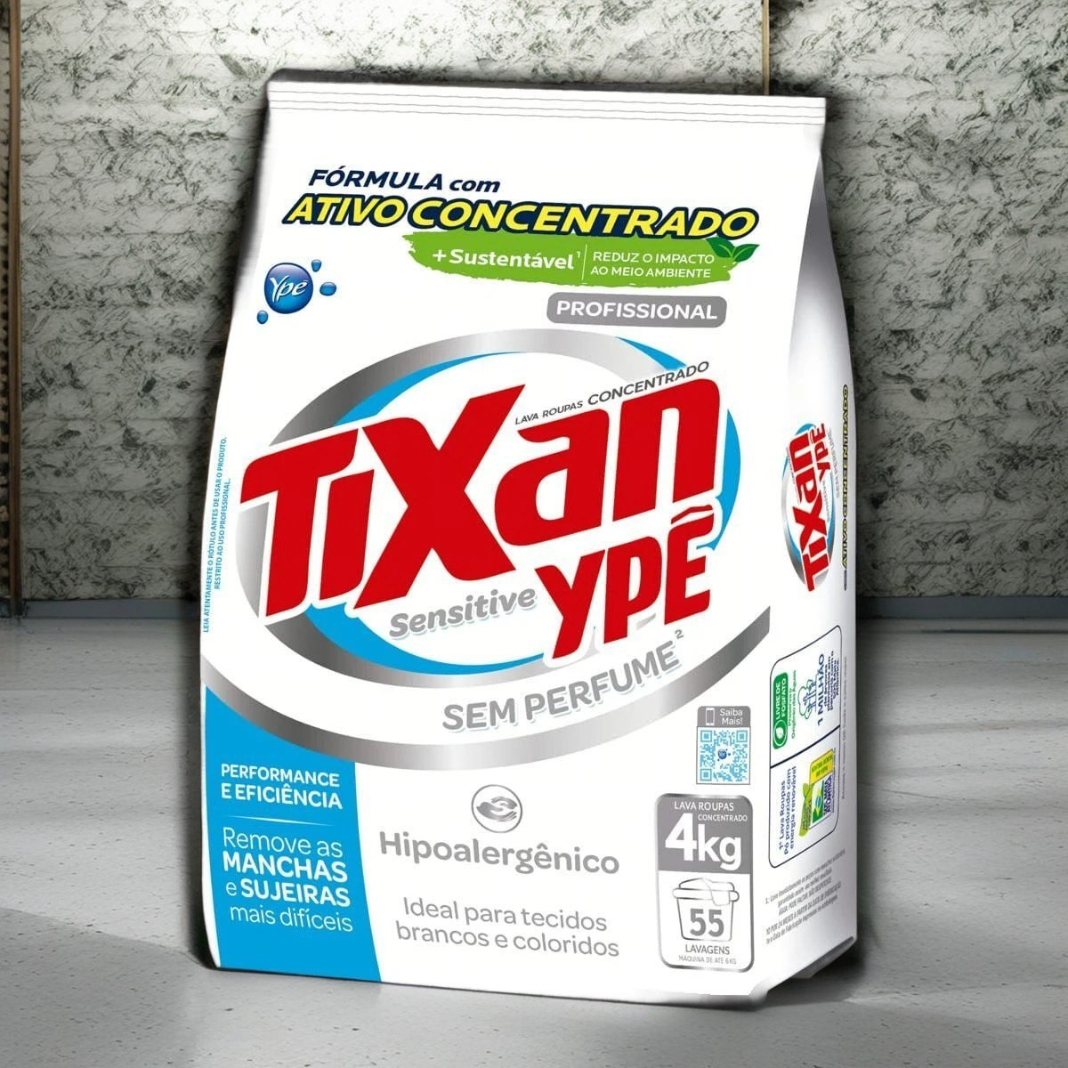 Ypê Lava Roupas em Pó Tixan Sensitive Sachê 4Kg na Amazon