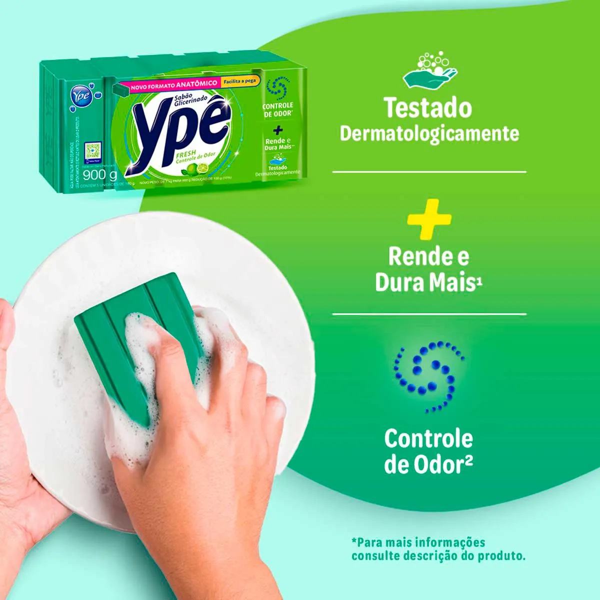 Ypê Sabão em Barra Fresh 900g – 5 unidades de 180g na Amazon