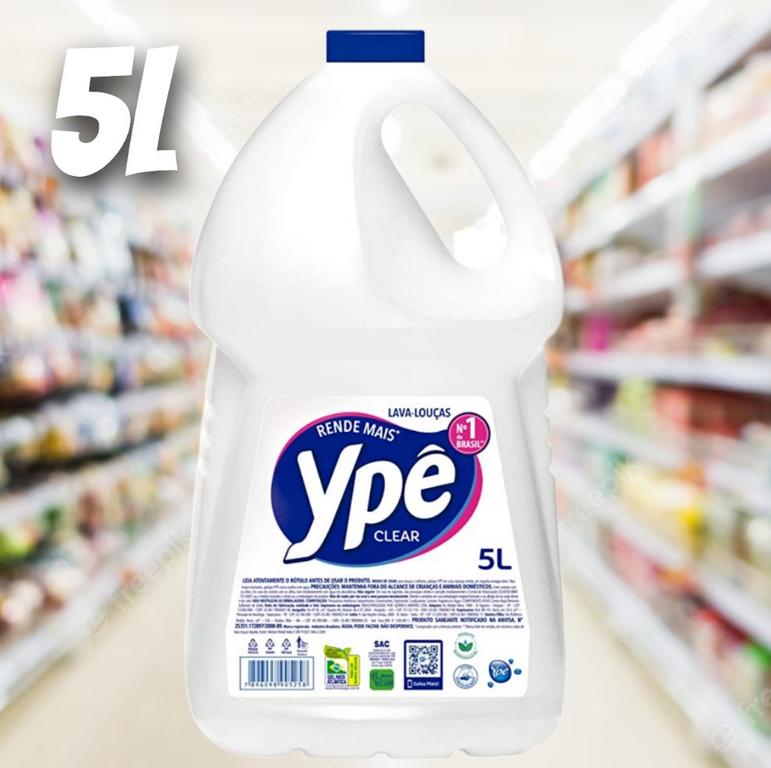 Ypê – Detergente Lava-Louças, Translucido, Claro, 5 Litros na Amazon